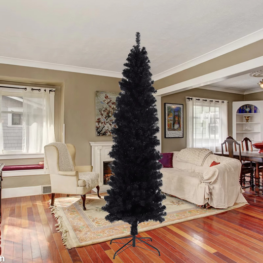 Tall Thin Plastic Christmas Tree for Home Decor - Hehif
