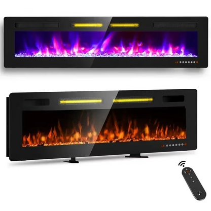 Contemporary LED Fireplace with Color Changing Flames and Remote