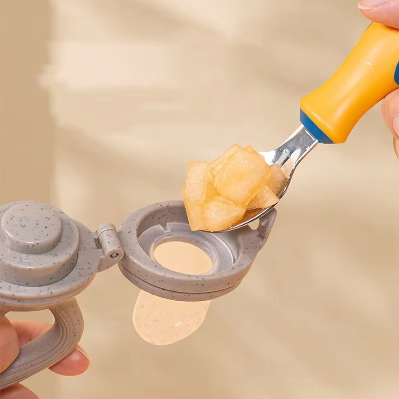 Soft Baby Food Teether and Pacifier with Safety Case