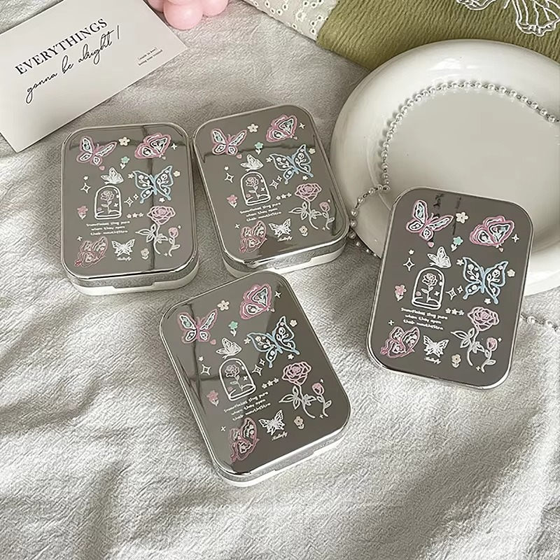 Compact Travel Contact Lens Case, 2 Pack Mini Storage Container