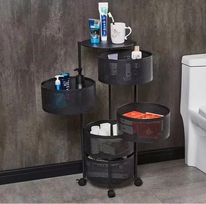 Adjustable 3-Tier Circular Kitchen Storage Organizer - Hehif