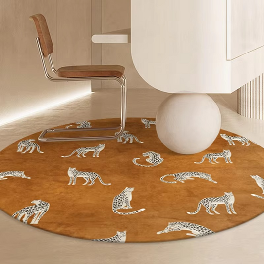 Cozy Leopard Print Area Rug – Thick Plush Living Room Mat - Hehif