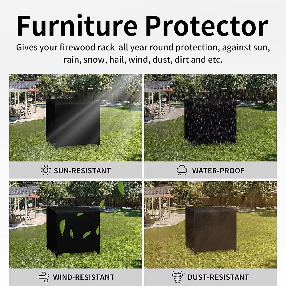 Durable Patio Firewood Cover 4FT Heavy Duty Waterproof Storage