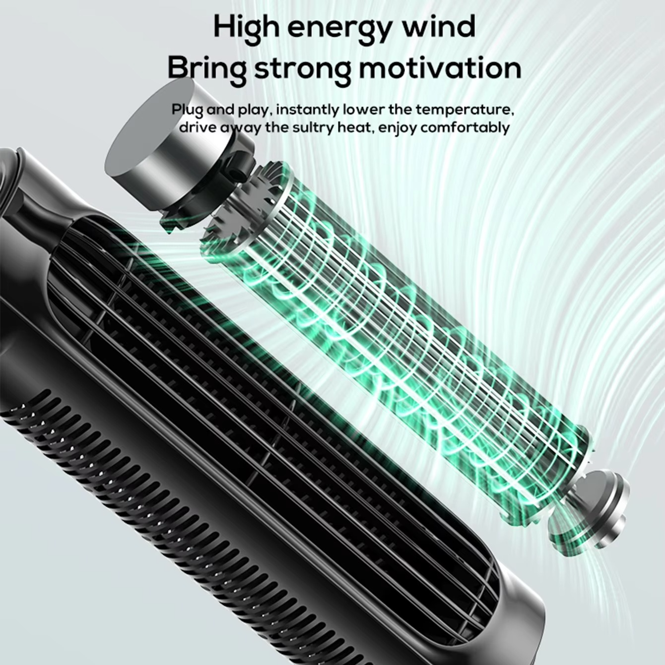 Compact Car Ventilation Fan with Adjustable Mount