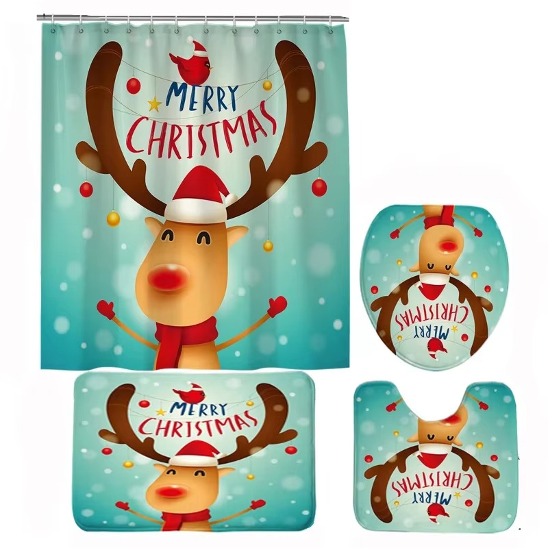 Festive Holiday Bath Set with Christmas Decor
