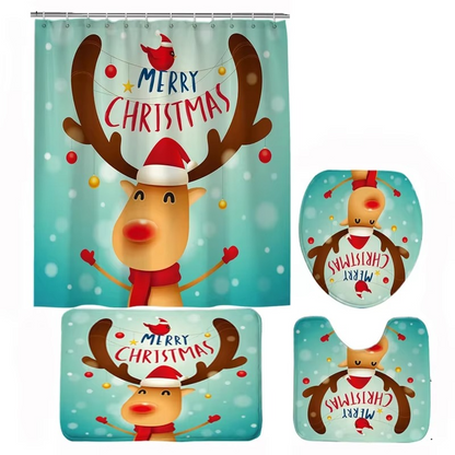 Festive Holiday Bath Set with Christmas Decor