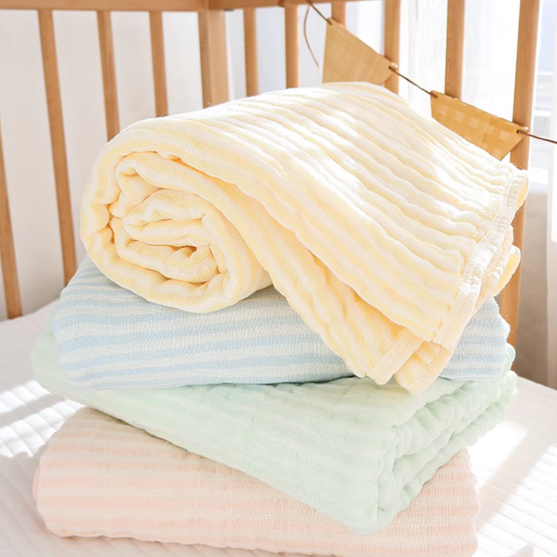Soft 6-Layer Cotton & Bamboo Baby Swaddle Wrap Blanket