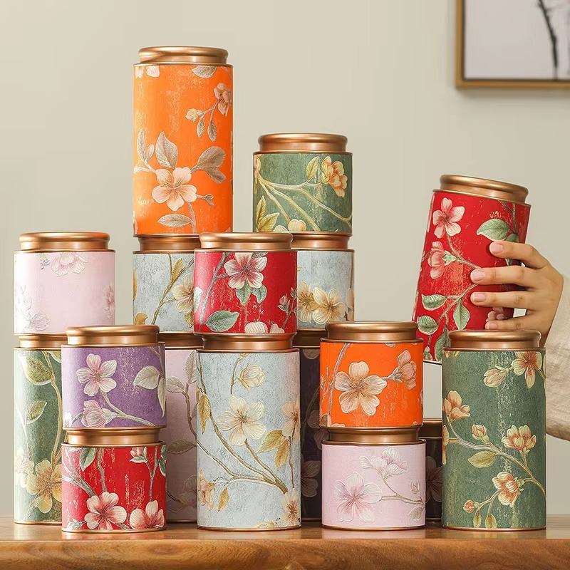 Decorative Floral Tea Storage Container