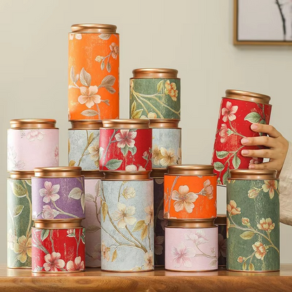 Decorative Floral Tea Storage Container