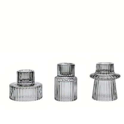 Clear Glass Tealight Candle Holder Decorative Centerpiece