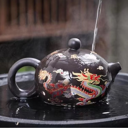Traditional Chinese Purple Clay Tea Pot with Built-In Strainer