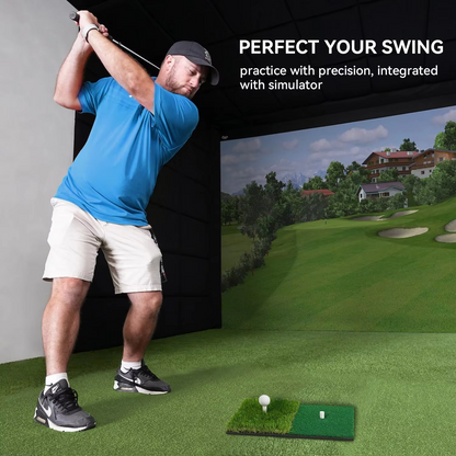 Compact Golf Practice Mat with Ball Tee for Home Use