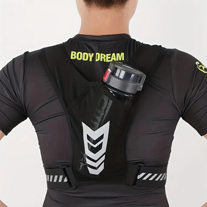Breathable Athletic Running Vest with Phone Holder and Water Bottle Pouch