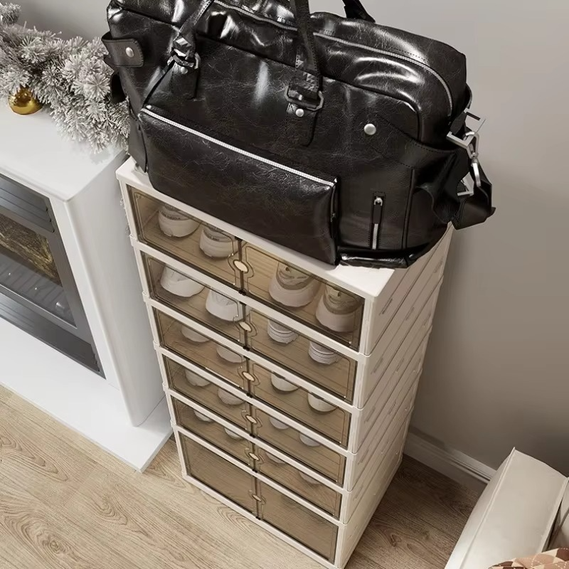Clear Collapsible Extra Storage Shoe Rack
