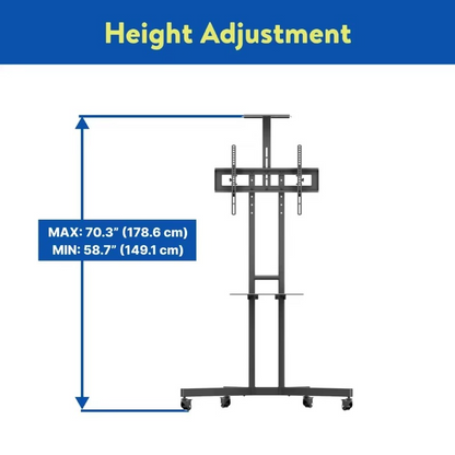 Mobile TV Cart for 32-70 Screens with Adjustable Height
