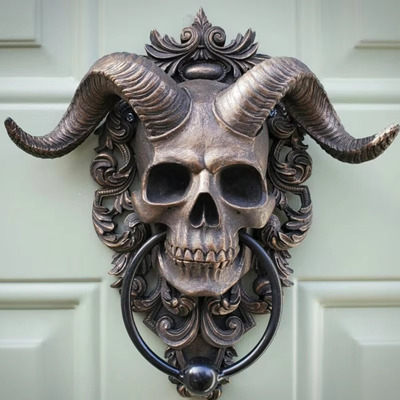 Dark Skull Metal Door Knocker
