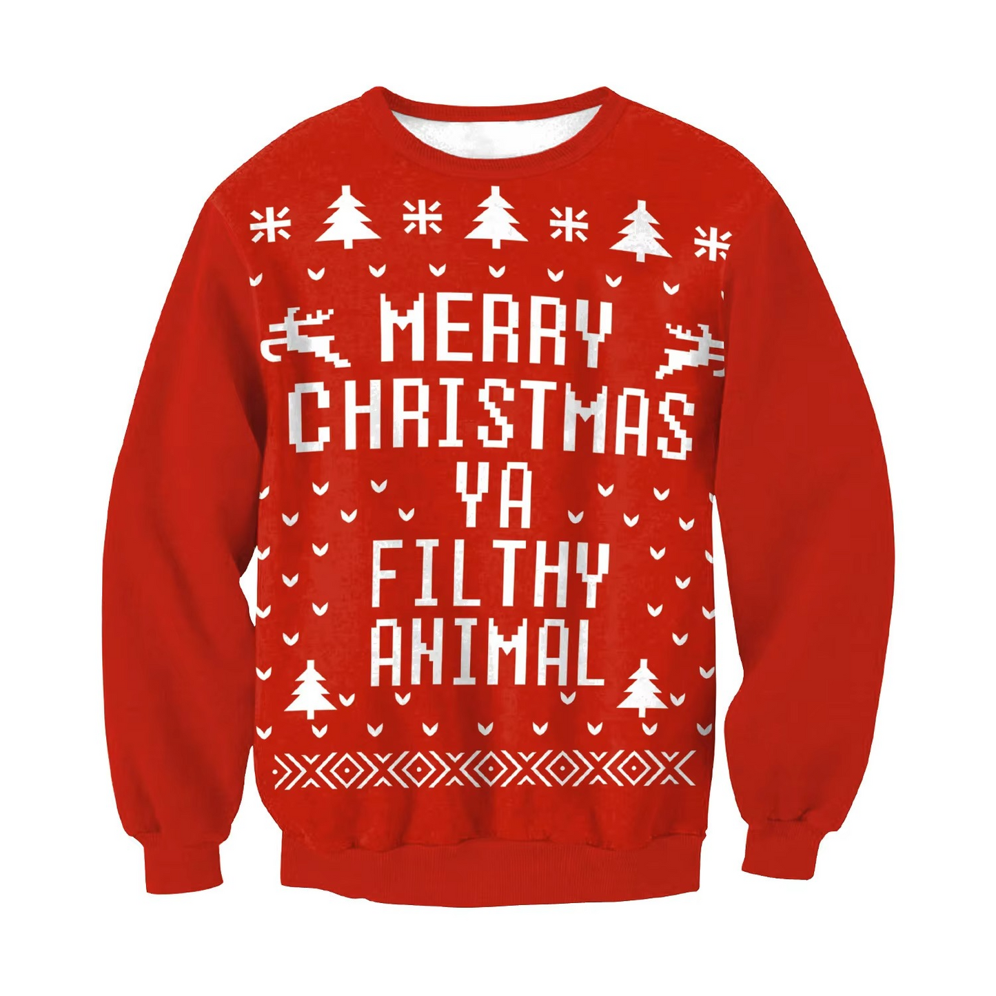 Comfy Oversized Funny Xmas Sweater Relaxed Fit Knit