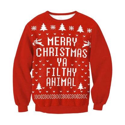 Comfy Oversized Funny Xmas Sweater Relaxed Fit Knit