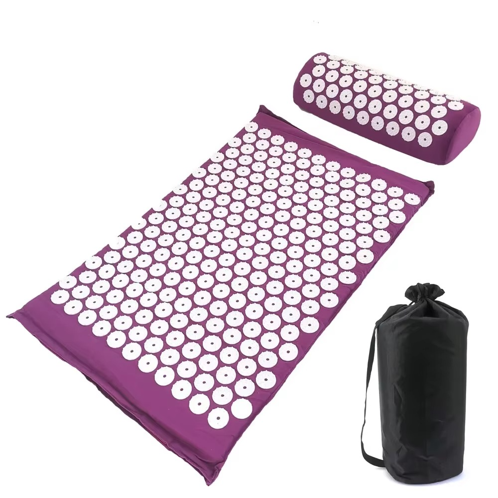 Relaxing Foam Massage Mat and Pillow Set for Back Pain Relief