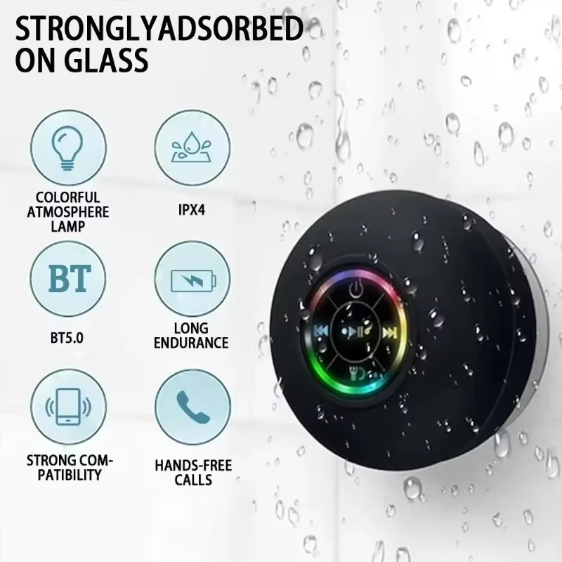 Compact Wireless Speaker with Lights and Mount