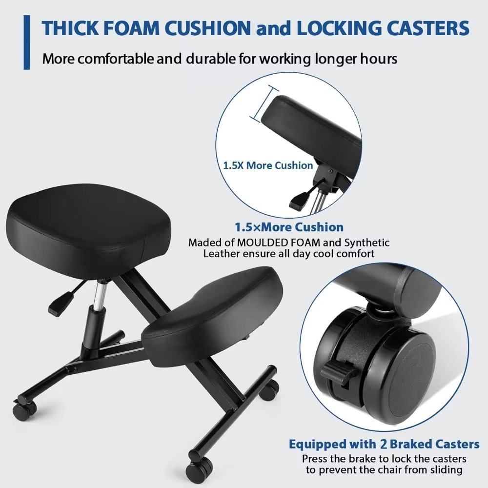 Comfortable Kneeling Office Chair - Adjustable Ergonomic Seat