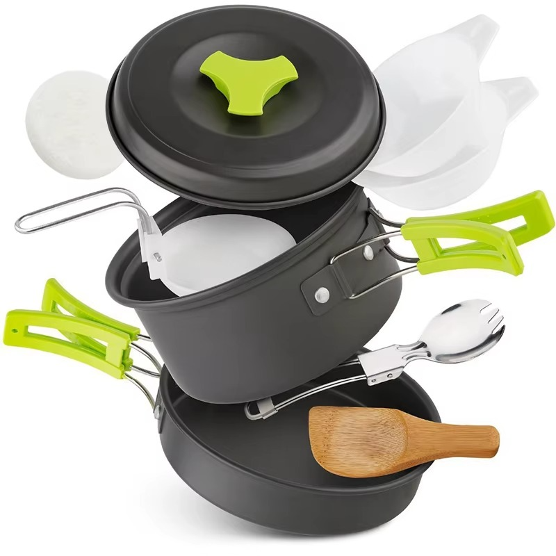 Compact Outdoor Cooking Kit with Collapsible Utensils and Carry Bag