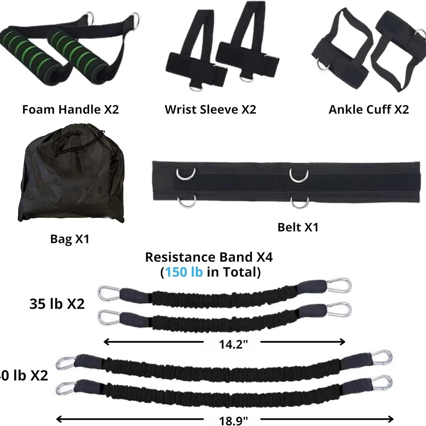 Home Gym Exercise Weight Lifting Belt Set