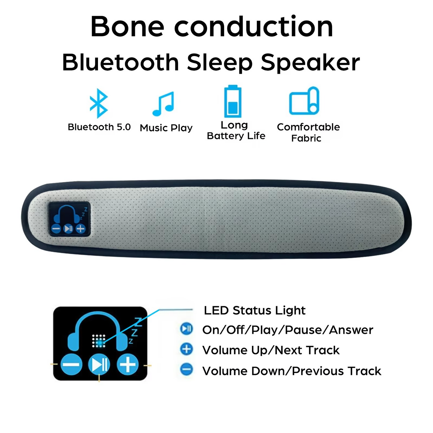 Compact Wireless Sleep Speaker with Soft Stereo Sound