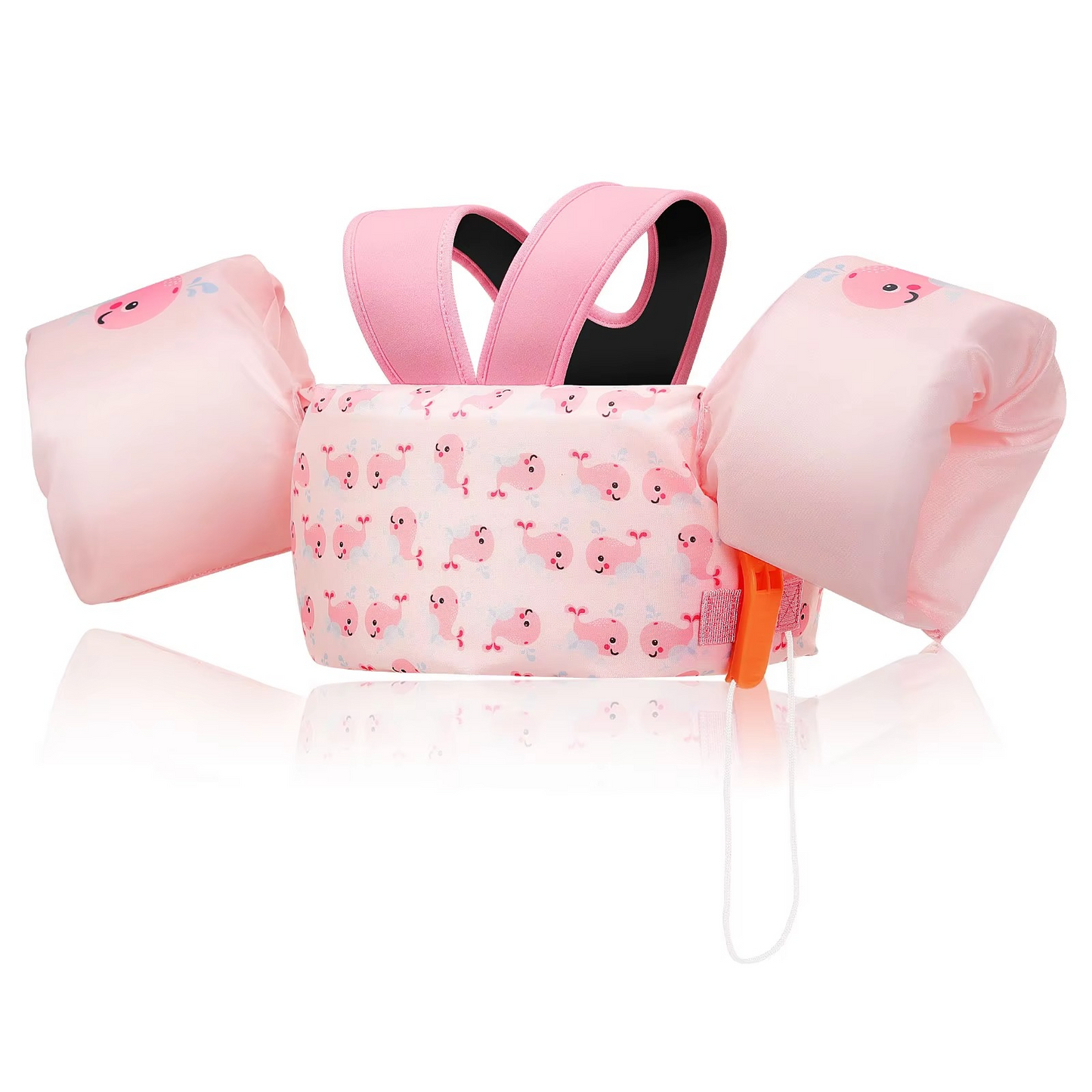 Childrens Swim Vest with Floaties and Safety Whistle