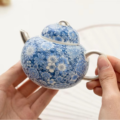 Classic White and Blue China Tea Pot Set