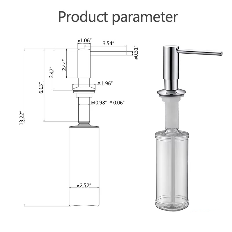 Automatic Pump Kitchen Soap Dispenser 17oz Liquid Soap Container