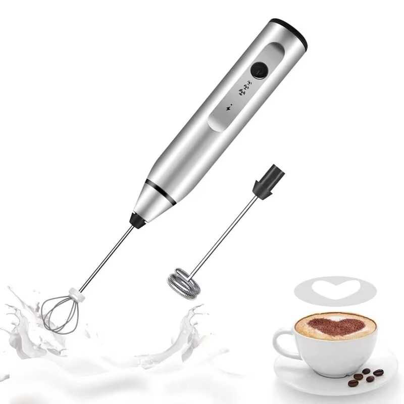Compact Electric Milk Frother and Coffee Whisk Blender