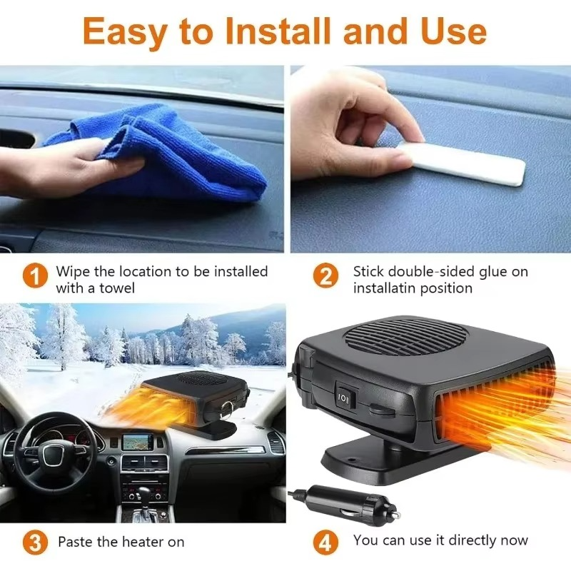 Compact 2-in-1 Car Heater and Fan