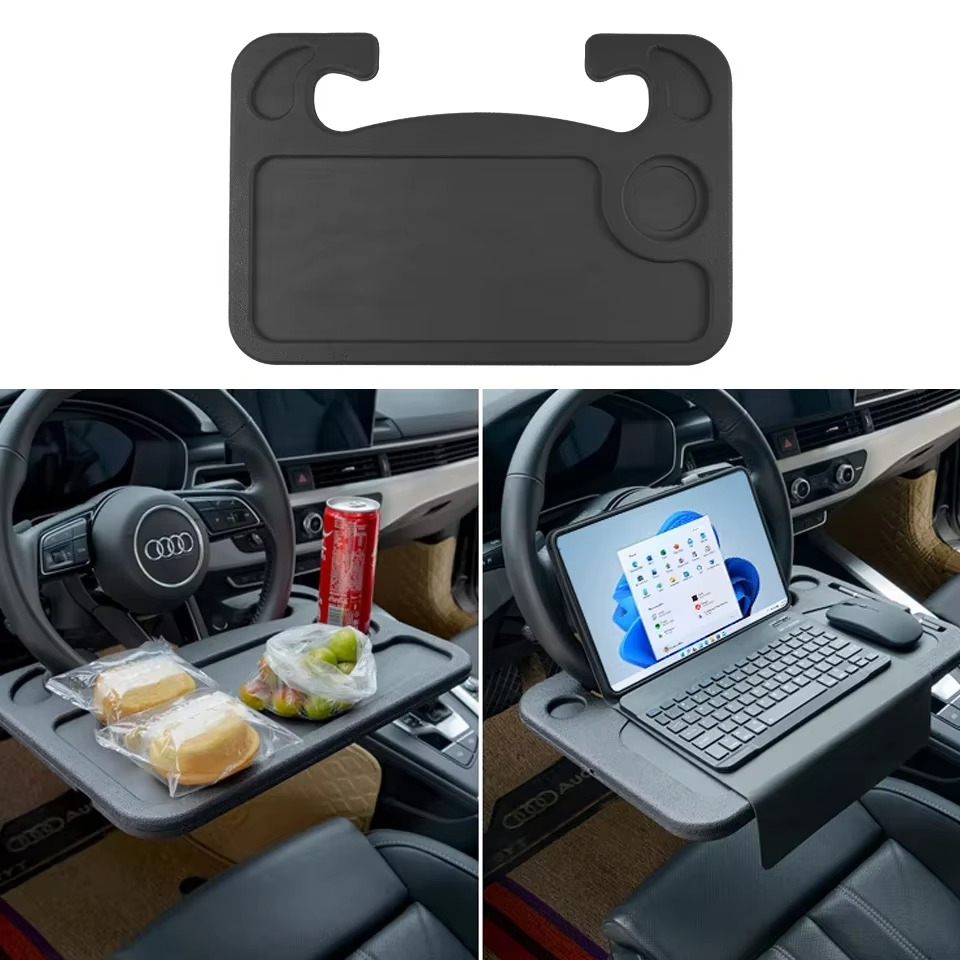 Compact Car Laptop Tray - Adjustable Steering Wheel Table