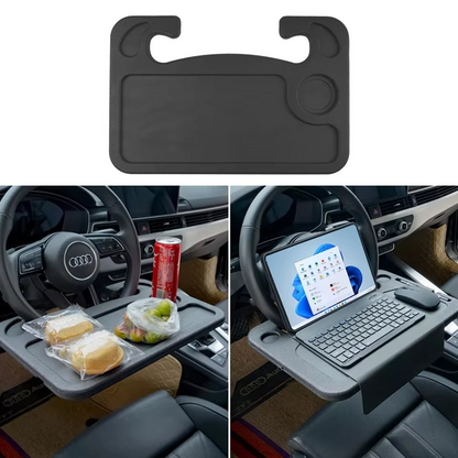 Compact Car Laptop Tray - Adjustable Steering Wheel Table