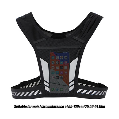 Breathable Athletic Running Vest with Phone Holder and Water Bottle Pouch
