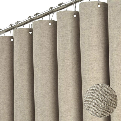 Premium Water Resistant Bathroom Curtain with Metal Rings