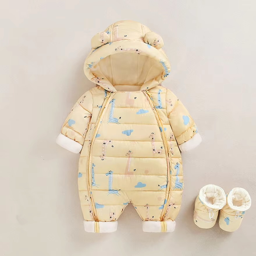 Soft Plush Hooded Jumpsuit for Baby and Toddler