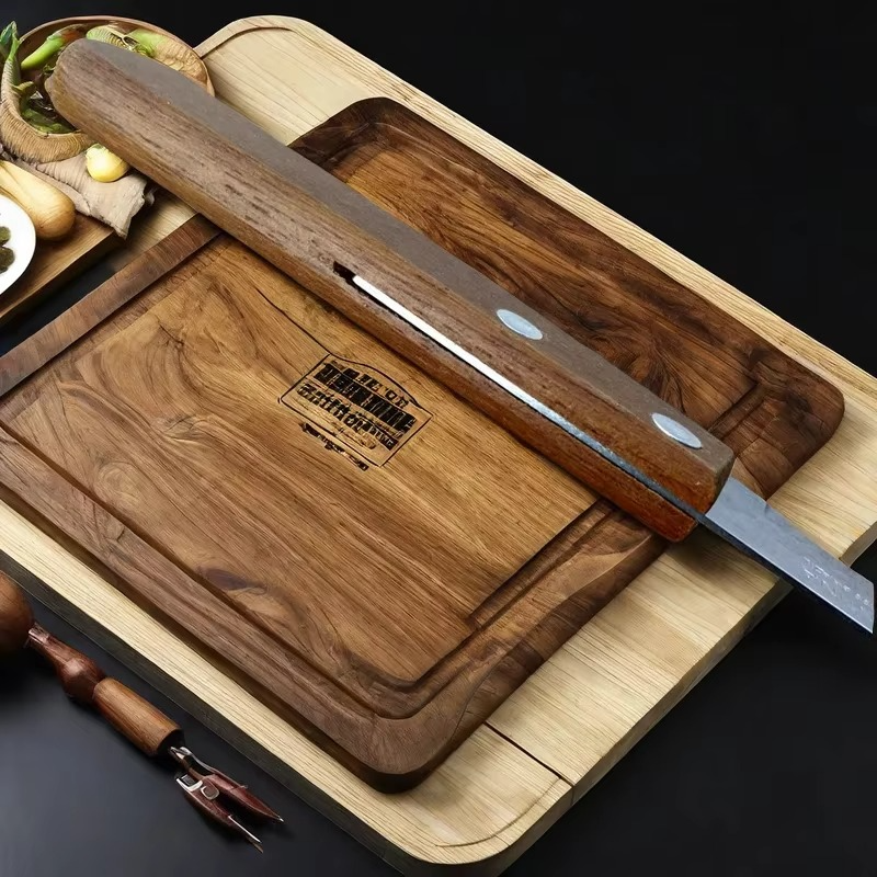 Sharp Stainless Steel Steak Knives with Wood Handles