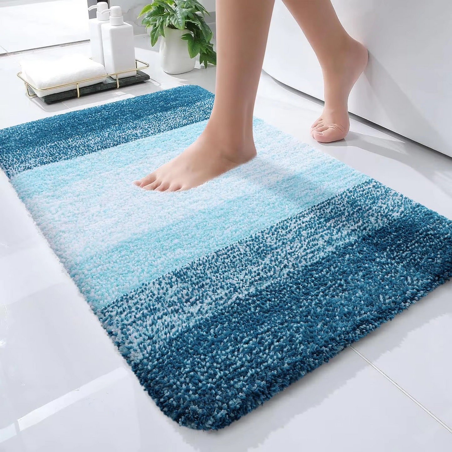 Luxurious Plush Bathroom Rug Mat Anti Slip Soft Carpet