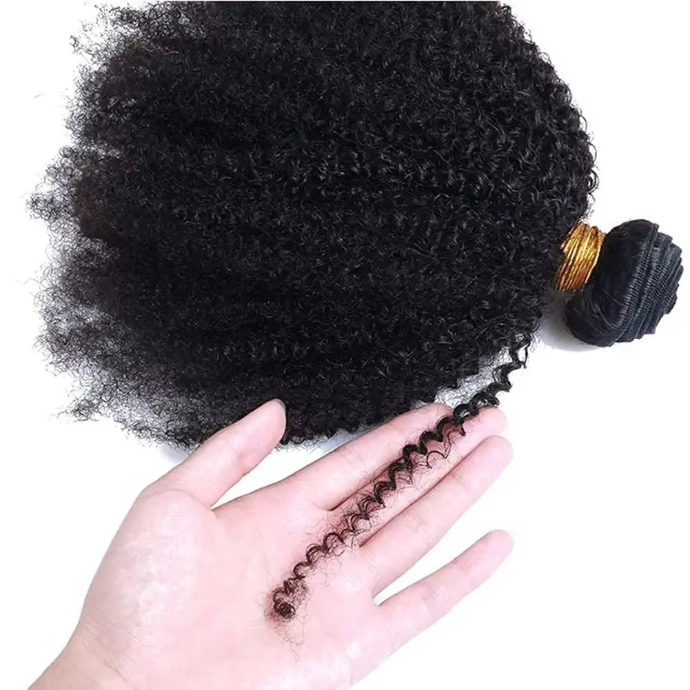 Thick Natural Curly Brazilian Human Hair Extensions Bundles