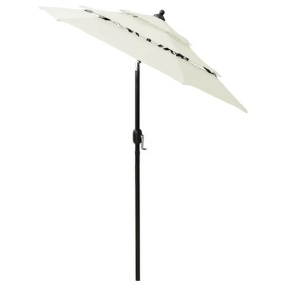 Large 3-Tier Outdoor Umbrella with Tilt and Crank Mechanism