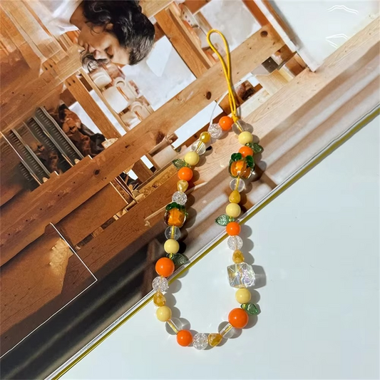 Colorful Fruit Beaded Phone Charm Accessories - Hehif