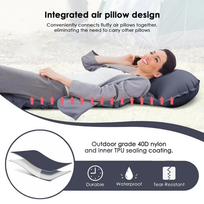 Portable Air Bed Camping Mattress with Built-In Pillow