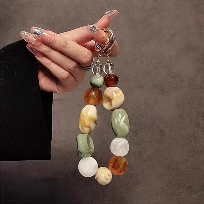Fun Beaded Alien Phone Charm Keychain