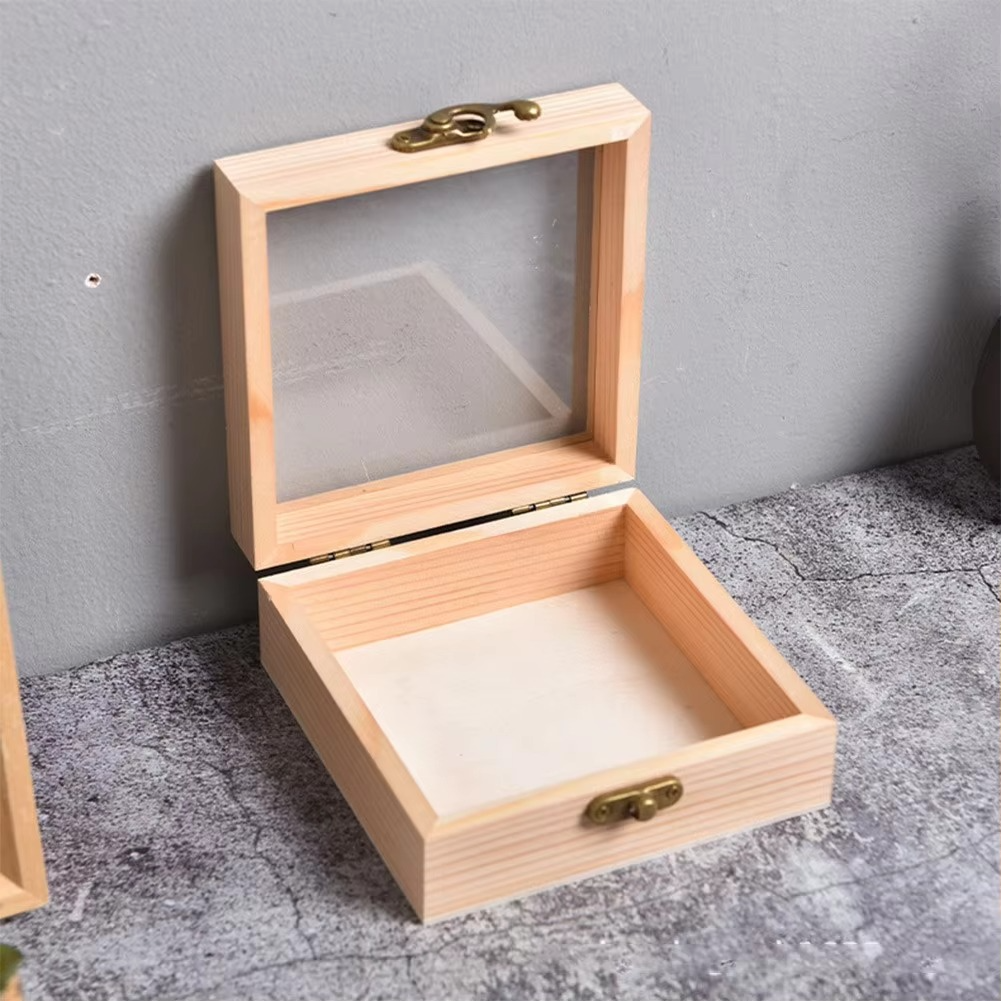 Compact Wooden Storage Cube - Office Desk Organizer Box
