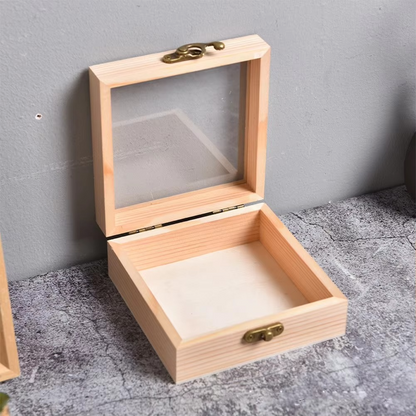 Compact Wooden Storage Cube - Office Desk Organizer Box