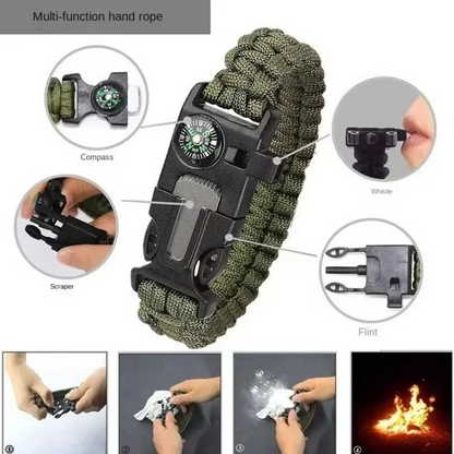 Tactical Survival Paracord Bracelet with Fire Starter