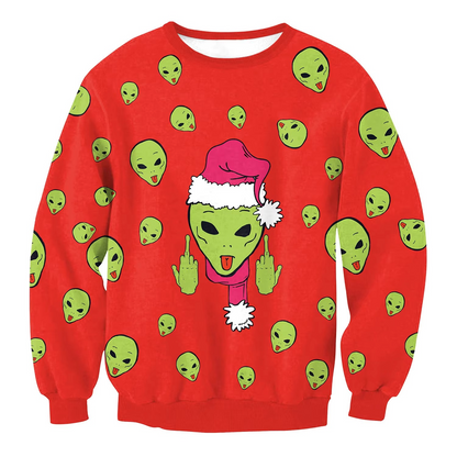 Comfy Oversized Funny Xmas Sweater Relaxed Fit Knit