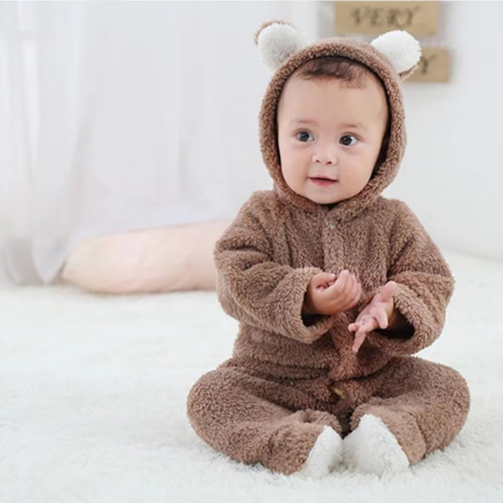 Soft Plush Baby Winter Onesie Animal Design